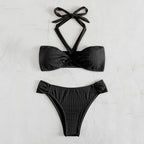 Damen Bandeau-Bikini mit herausragendem Wickeldesign und verstellbaren Trägern R&B