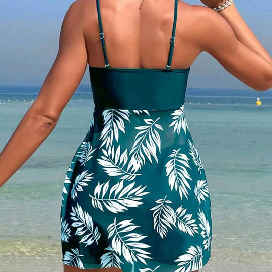 Damen Tankini-Set mit floralem Oberteil und sportlicher Shorts R&B