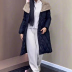 Steppjacke Damen kuschelig mit gefüttertem Kragen und Gürtel