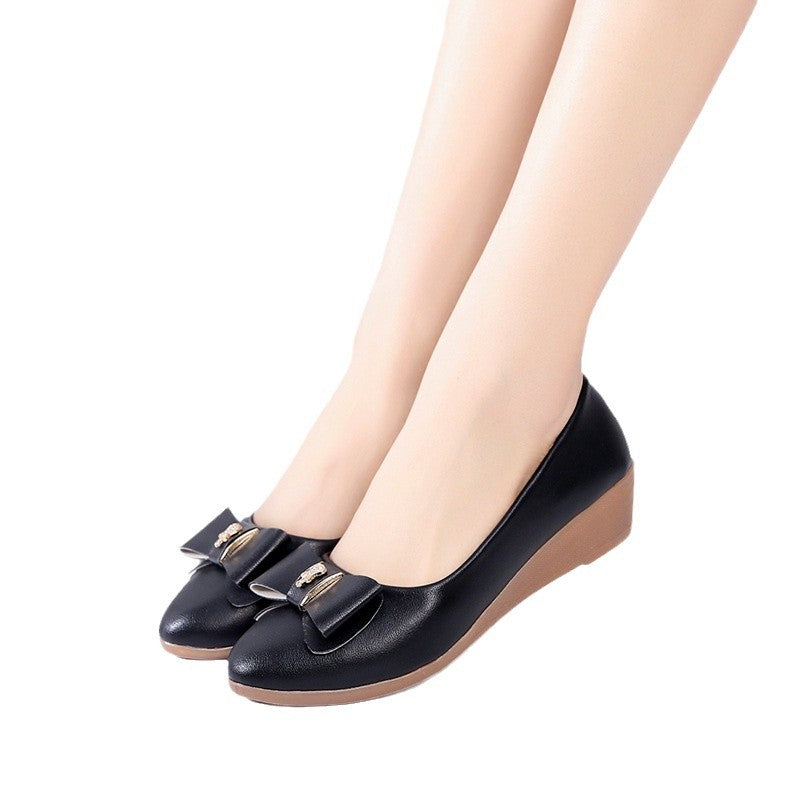 Damen elegante Keil-Pumps mit dekorativem Schleifen-Design R&B