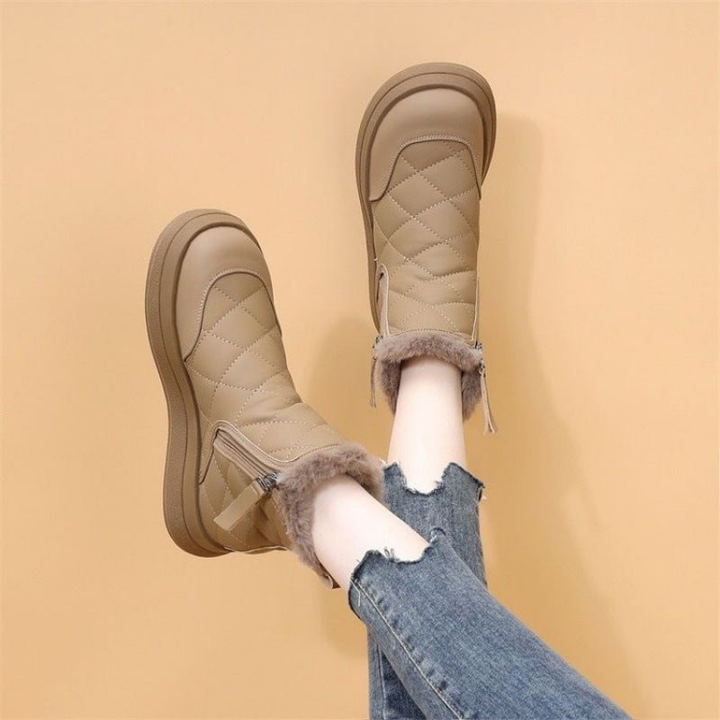 Damen warme Winterstiefel mit isolierender Fütterung und praktischem Reißverschluss R&B