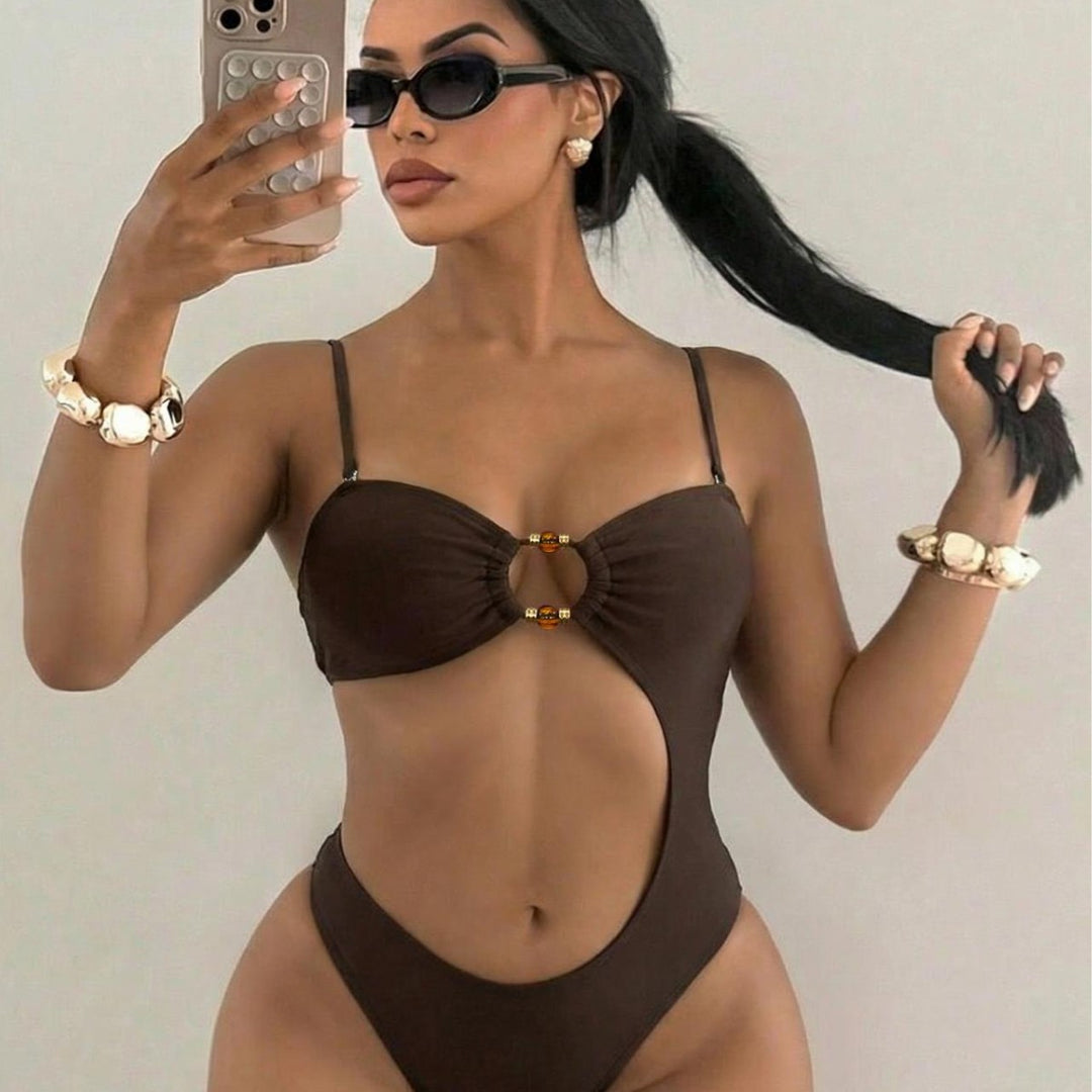 Damen Cut-Out Badeanzug mit einzigartigem Ringdetail R&B