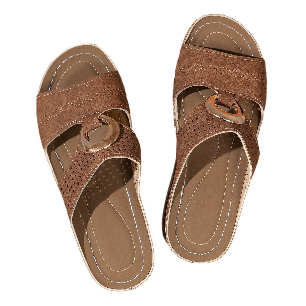 Damen Riemchen-Sandalen mit modischem Lochmuster und eleganter Applikation R&B