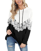 Damen Kapuzenpullover mit kunstvoller Spitzenapplikation R&B
