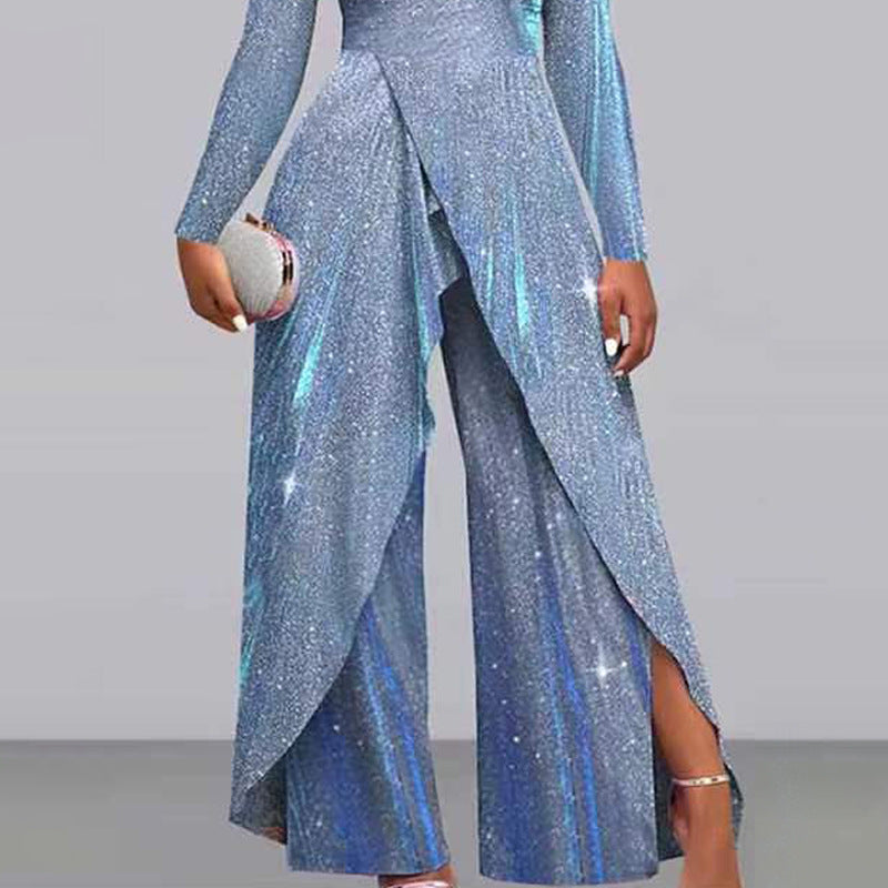 Damen Glamouröses Funktionsjumpsuit mit schimmerndem Effekt und elegantem Design R&B