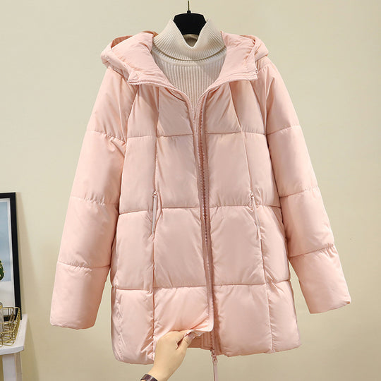 Damen Komfortable und stylische Pufferjacke mit Kapuze und praktischen Reißverschlusstaschen R&B