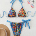 Damen Triangel-Bikini mit verspieltem Mustermix