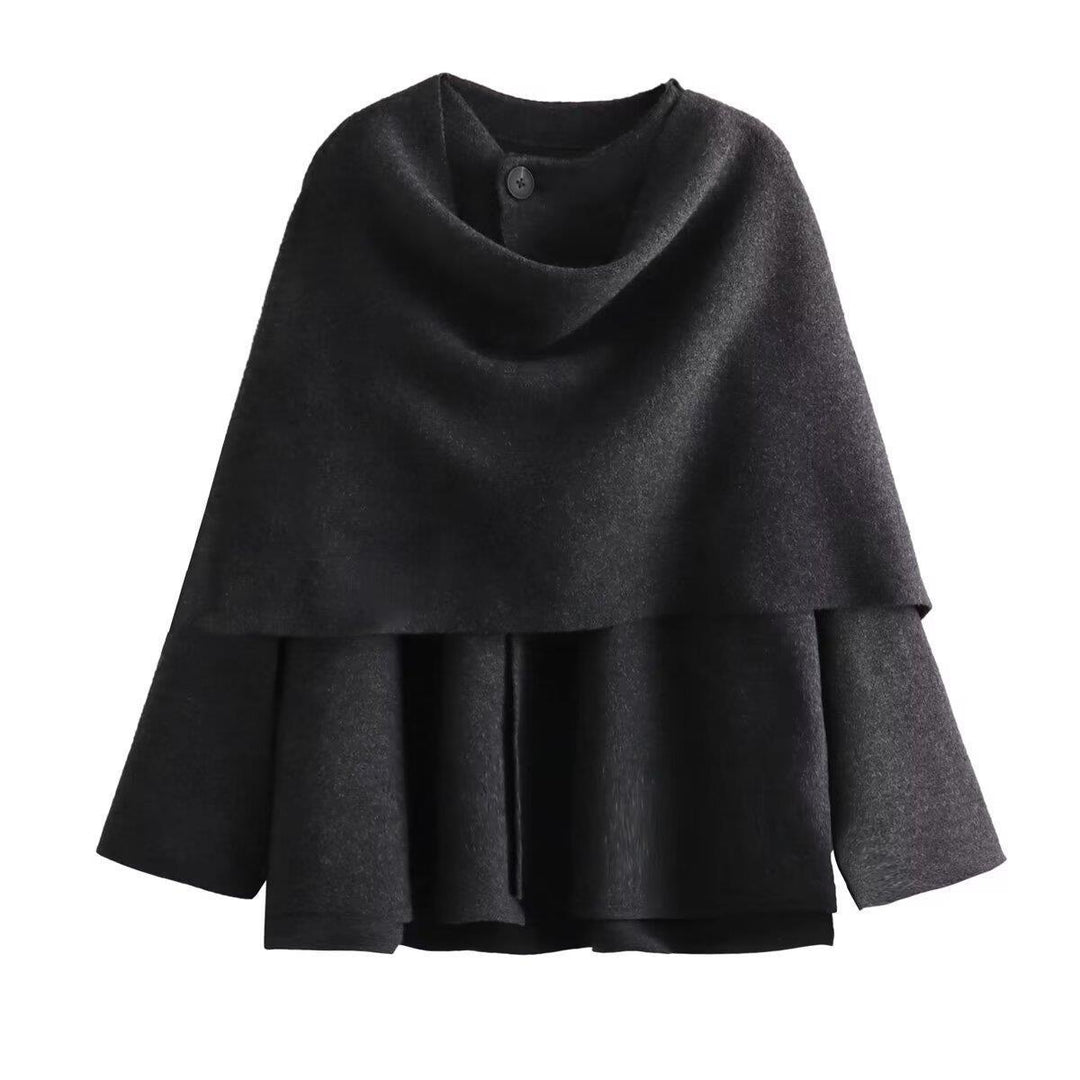Damen modischer Umhangpullover aus weichem Material R&B
