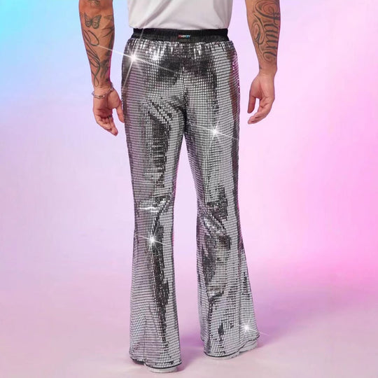 Herren glitzernde Paillettenhose im extravaganten Disco-Stil R&B