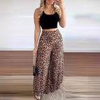 Damen weite Palazzohosen mit Leopardenmuster R&B