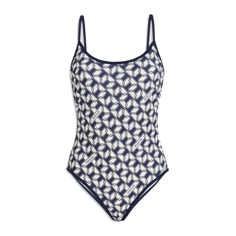Damen Einteiliger Badeanzug mit modernem geometrischen Design R&B