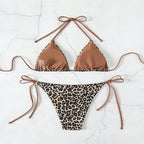 Damen Triangel-Bikini mit verstellbaren BindR&Bändern und tierischem Design R&B