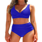 Damen Hochgeschnittener Bikini mit eleganter Wickeloptik und figurformendem Design R&B