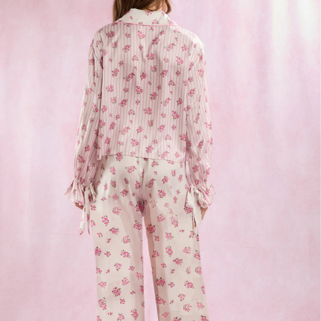 Damen Schlafanzug-Set mit floralem Muster und elegantem Schnitt R&B