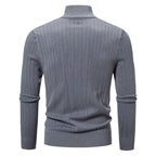 Herren stylische Strickjacke mit hohem Stehkragen und modischem Reißverschluss R&B