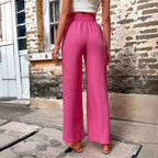 Damen Elegante Freizeit-Hosen mit elastischem Bund und seitlichen Taschen R&B
