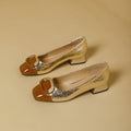 Damen Plateau-Pumps mit dekorativem Schnallen-Design