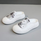 Damen modische Clogs mit schimmerndem Paillettenbesatz R&B
