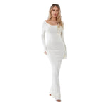 Damen Langarm-Midikleid mit raffinierten Rüschen-Details R&B
