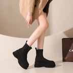 Damen modische Ankle Boots aus hochwertigem Wildleder R&B