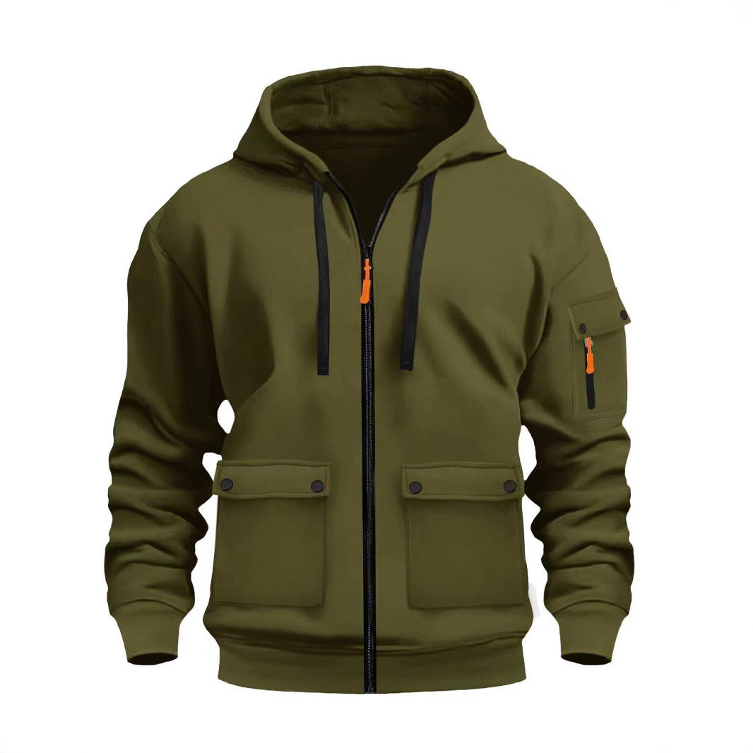 Herren funktionale Kapuzenjacke mit mehreren Taschen R&B