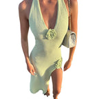 Damen verführerisches Strandkleid mit floralen Akzenten R&B