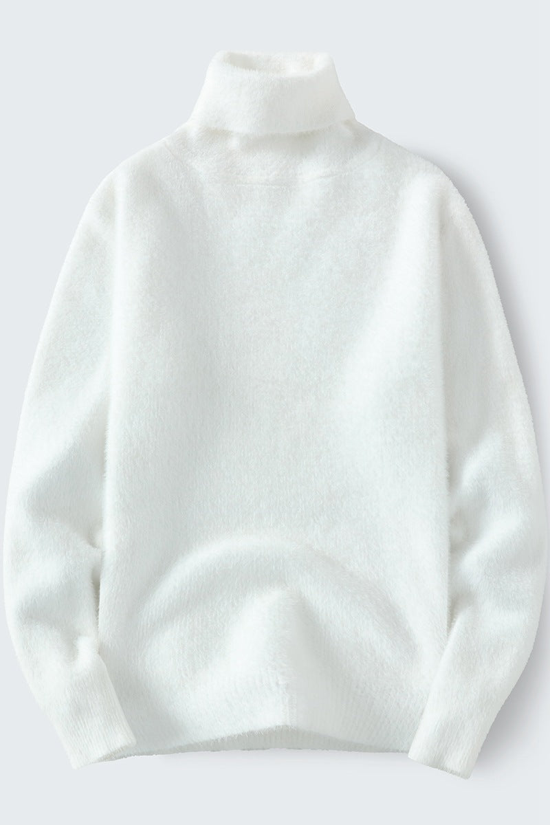 Herren warmer Rollkragenpullover aus weichem Strickstoff R&B