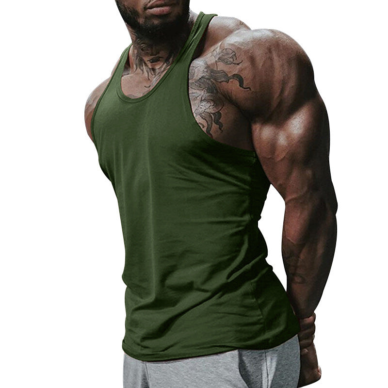Herren atmungsaktives Fitness Tanktop mit Racerback-Design und körperbetontem Schnitt R&B