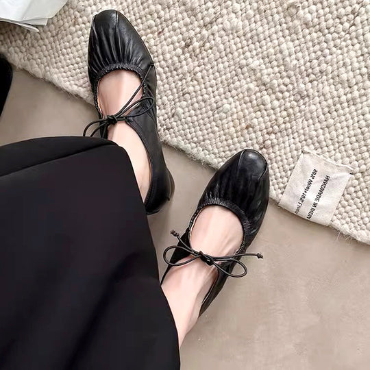 Damen Ballerina-Schuhe mit elastischem Riemen und verspieltem Schleifendetail R&B