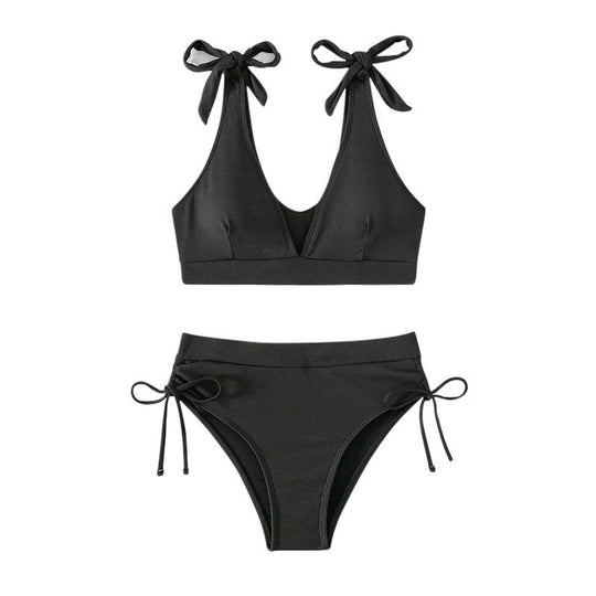 Damen Bikiniset mit hochgeschnittenem Unterteil und verstellbaren Trägern R&B