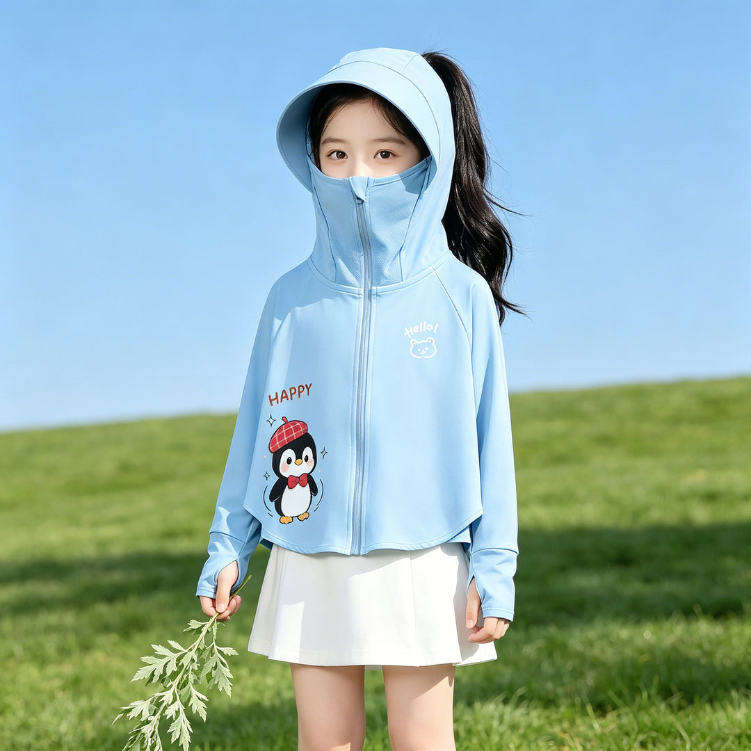 Kinder Sonnenschutzjacke mit Kapuze und atmungsaktivem Stoff R&B