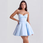 Damen Freizeitkleid mit trägerlosem Design und voluminösem Rock R&B