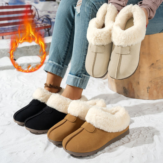 Damen Fuzzy Hausschuhe mit flauschigem Innenfutter R&B