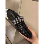 Damen modische Mules mit dekorativem Riemen R&B