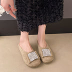 Damen Bequeme Hausschuhe mit funkelndem Schmuckdetail R&B