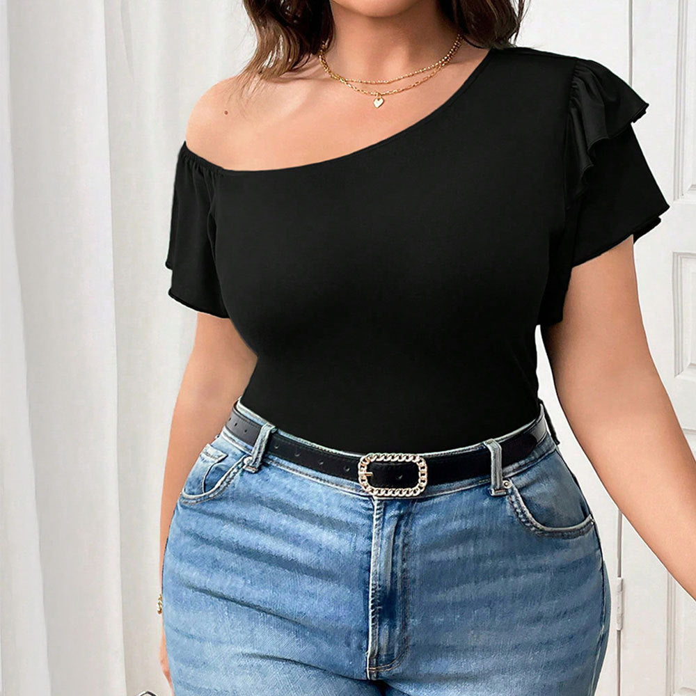 Damen Off-Shoulder Body mit Rüschendetail R&B