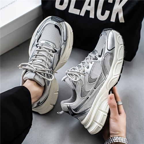 Damen Sportliche Trend-Sneaker mit atmungsaktivem Mesh-Obermaterial und dämpfendem Sohlenprofil R&B
