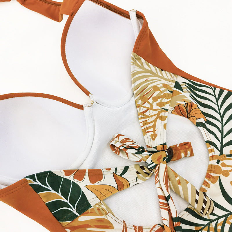 Damen Einteiler-Badeanzug mit floralem Design und unterstützendem Bustier R&B