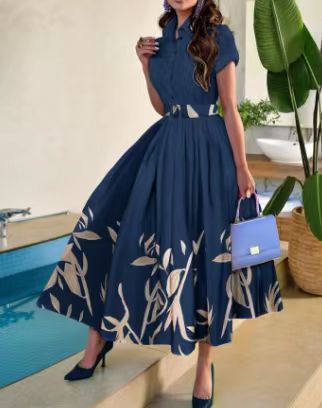 Damen Maxikleid mit schickem Floral-Design und tailliertem Schnitt R&B