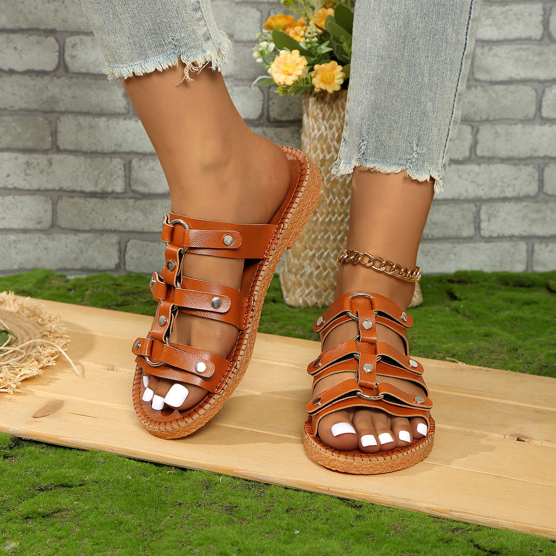 Damen Freizeitsandalen mit verstellbaren Trägern und rutschfester Sohle R&B