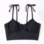 Damen Crop-Top Bikinioberteil mit verstellbaren Trägern und sportlichem Design R&B