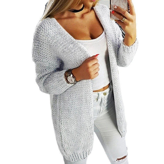 Damen lockerer Strickcardigan mit weichem Material und lässigem Schnitt R&B
