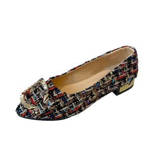Damen elegante Slipper mit glitzerndem Schmuckdetail R&B