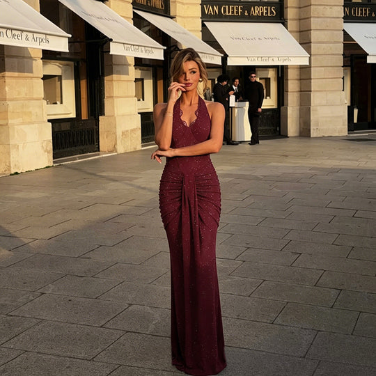 Damen figurbetontes Abendkleid mit raffinierten Rüschendetails R&B
