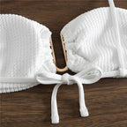 Damen Triangel-Bikini mit raffiniertem Rippendesign und verstellbaren Trägern R&B