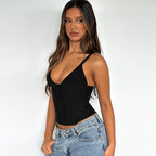 Damen Elegant geschnittenes Bustier-Top mit Spaghetti-Trägern R&B
