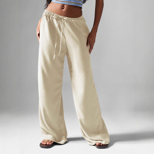 Damen Weit geschnittene Freizeithose mit elastischem Bund und Kordelzug R&B