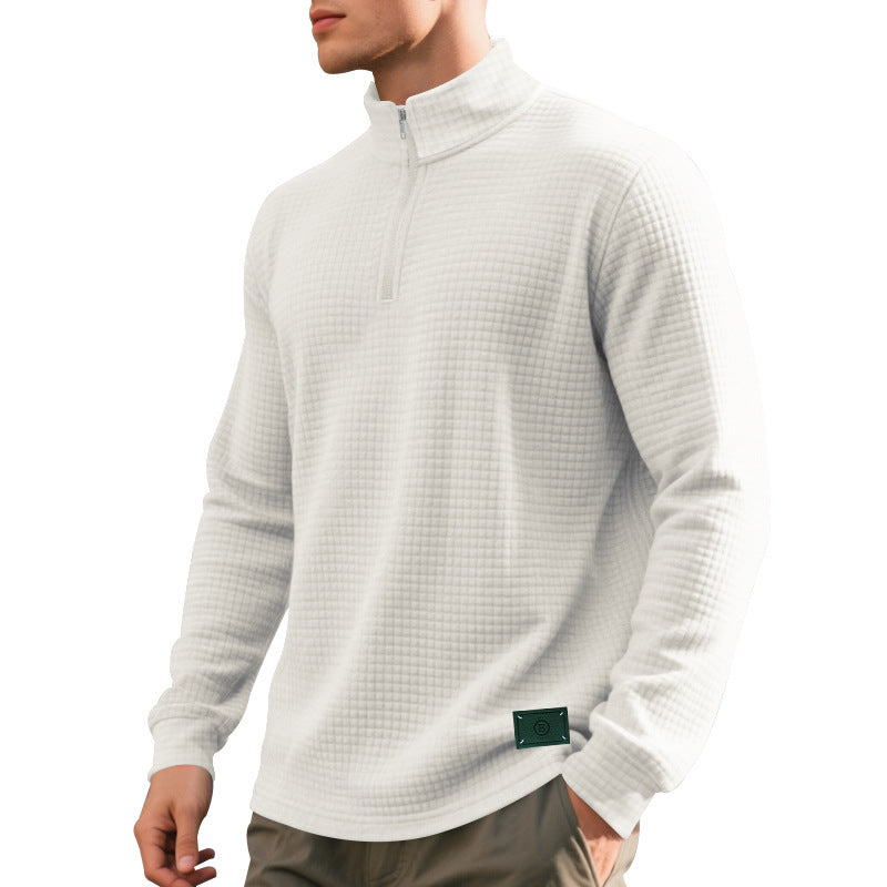 Herren Stepppullover mit modernem Reißverschluss und strukturiertem Design R&B