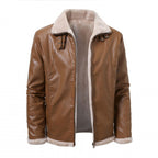Herren modische Kunstlederjacke mit weichem Innenfutter R&B