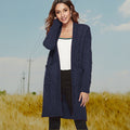 Damen Strickjacke mit langen Ärmeln und gezopften Details